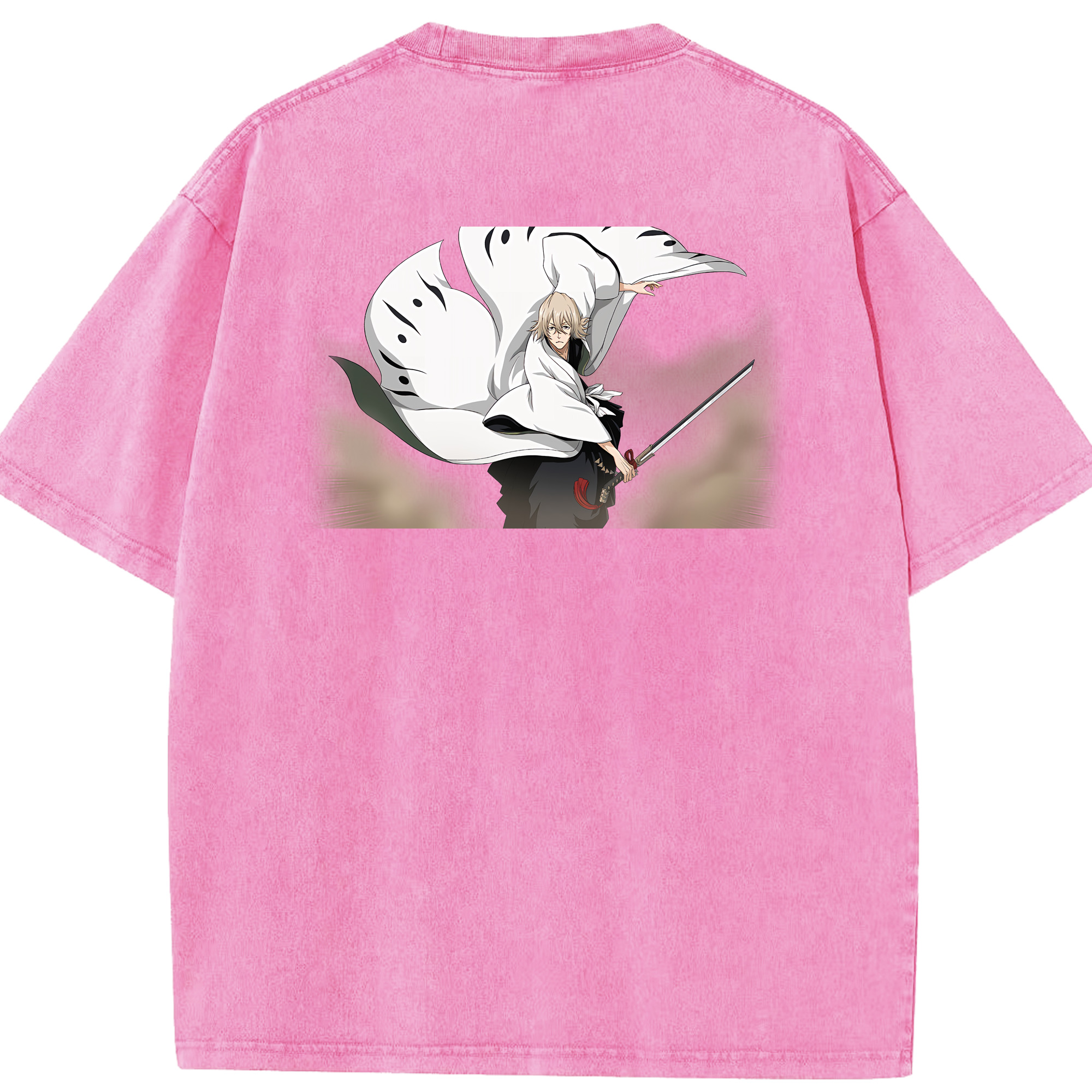 （画像用） "ブリーチ 浦原 喜助（うらはら きすけ） BLEACH Urahara Kisuke " 綿100% ヴィンテージ風 半袖Tシャツ（背面プリント）